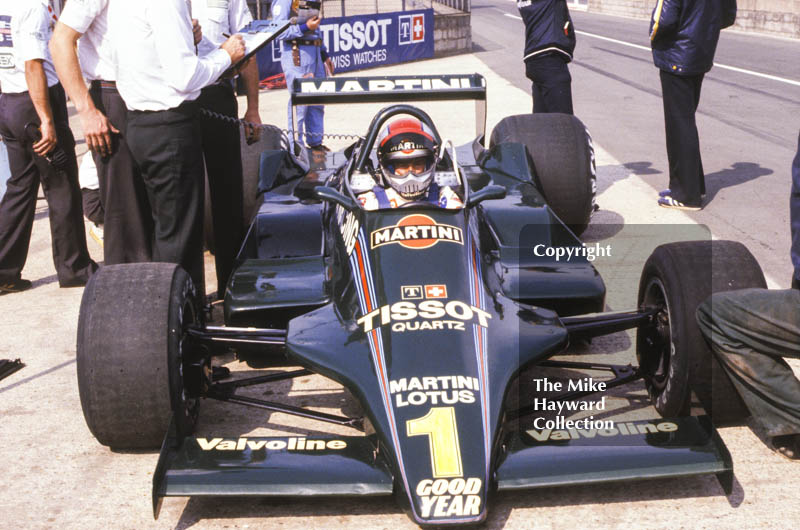 Mario Andretti, Martini Lotus 79, Silverstone, British Grand Prix 1979.
