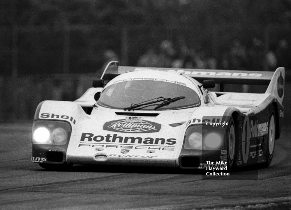 Jochen Mass/Jacky Ickx, Rothmans Porsche 956, World Endurance Championship, 1985&nbsp;Grand Prix International 1000km meeting, Silverstone.
