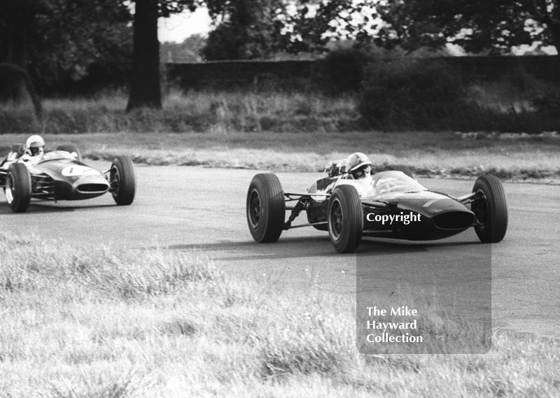 John Surtees F2 MRP Lola Cosworth on the way to victory, Oulton Park Gold Cup, 1965.
