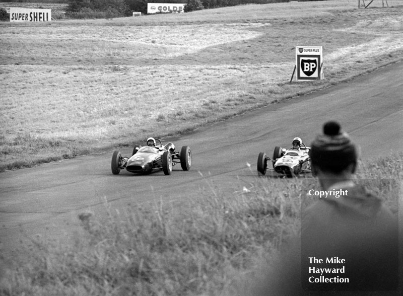 Clive Baker, Brabham BT6, followed by David Porter, Lotus 27, Oulton Park Gold Cup, 1964.

&nbsp;

&nbsp;

&nbsp;
