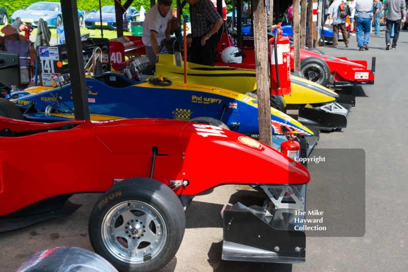 1600-2000cc cars in the paddock, Shelsley Walsh Hill Climb, June 1st 2014.
