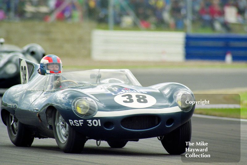 John Harper, D-Type Jaguar (RSF 301), 1993 Labatts World Endurance 1950's Sports Car Race, 1993 British Grand Prix, Silverstone.
