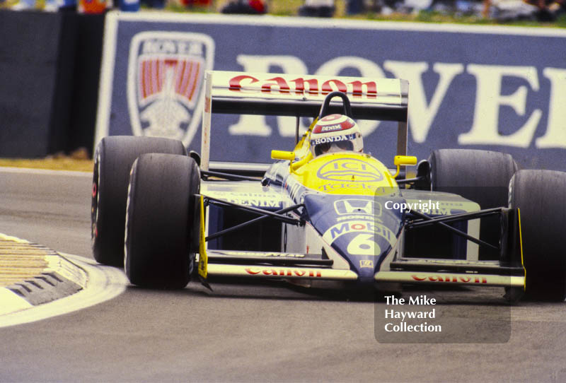 Nelson Piquet, Williams-Honda FW11B, Silverstone, 1987 British Grand Prix.
