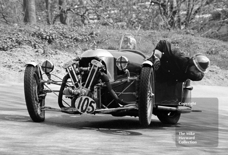 P Taylor and M Sythes, Morgan JAP, 39th National Open meeting, Prescott Hill Climb, 1970.