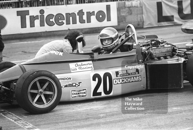 Ray Mallock, Ardmore Racing March 742 Ford BDA, BRDC European Formula 2 race, Silverstone 1975.

