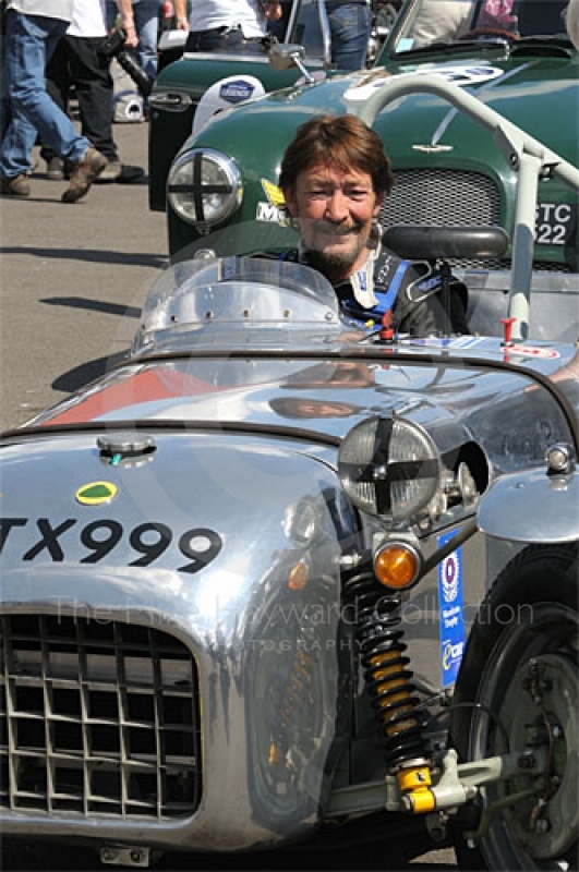 Chris Rea, 1955 Lotus Mk 6, in the paddock before the RAC Woodcote Trophy race, Silverstone Cassic 2009.