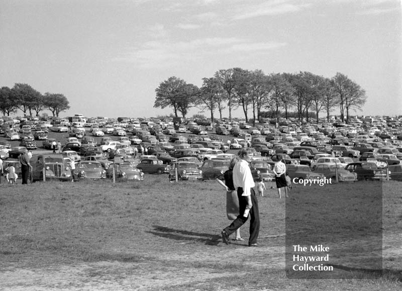 Spectators enjoying the sunshine at Mallory Park, May 17 1964.
