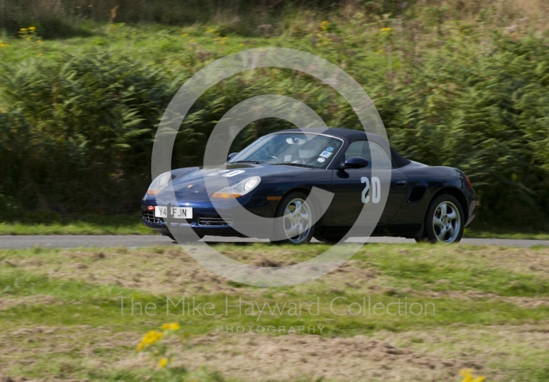 Sean Toms, Porsche Boxster, Hagley and District Light Car Club meeting, Loton Park Hill Climb, September 2013.