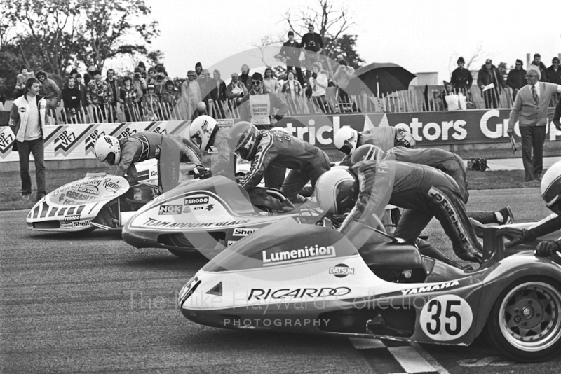 Dick Greasley leads off the grid at Donington Park 1980.