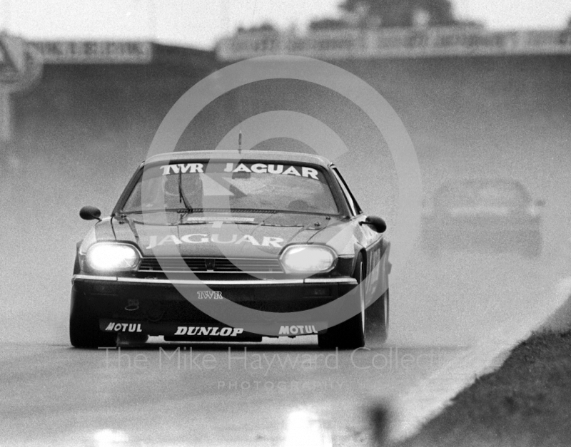 Tom Walkinshaw/Hans Heyer, Jaguar XJS HE in the rain, Istel Tourist Trophy, European Touring Car Championship, Silverstone, 1984
