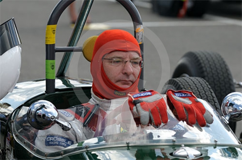 John Hutchison, 1959 Lotus 18, Formula Junior, in the paddock, Silverstone Classic 2009.