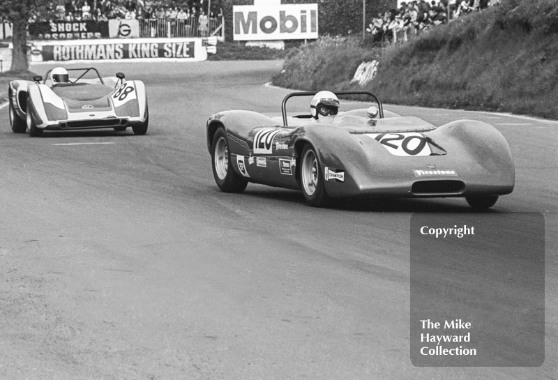 Nick Cole, Silhouette, and Bob Deverell, Royale RP4, Tarmac F100 Championship, Mallory Park, May, 1971
