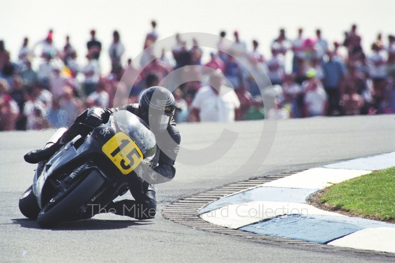 Ron Haslam, Norton/JPS Racing, Donington Park, British Grand Prix 1991. 