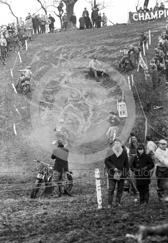 Riders on the hill, Hatherton Hall Farm motocross, Nantwich, 1967