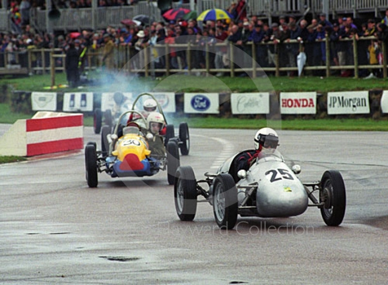 Hakan Sandberg, JBS Triumph 500, and Lars Hageman, Swebe JAP 500, Goodwood Revival, 1999.