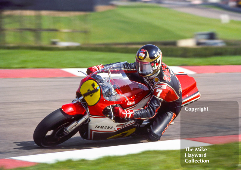 Barry Sheene, Yamaha, Donington Park, 1982.
