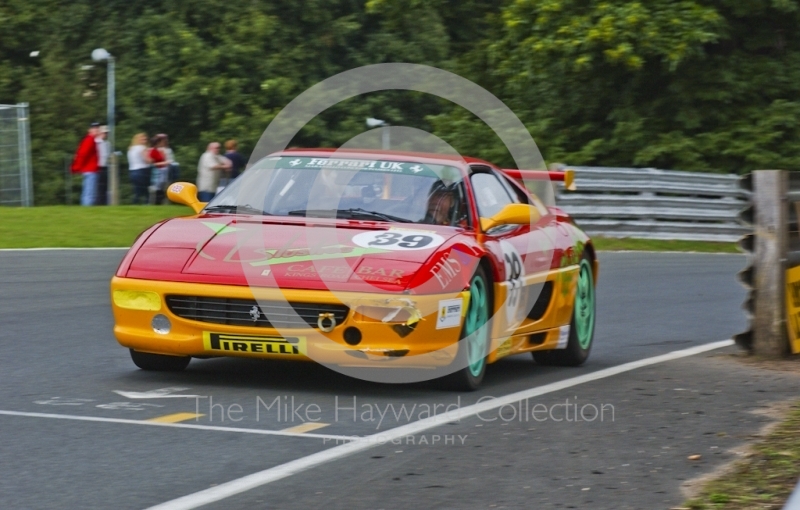 David Ashburn in a Ferrari F355 at Oulton Park during the Pirelli Ferrari Maranello Challenge, August 2001.
