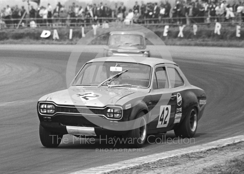 David Matthews, Melton Racing Ford Escort, finished 23rd overall, three laps down on the winner, Silverstone Martini Trophy meeting 1970.
