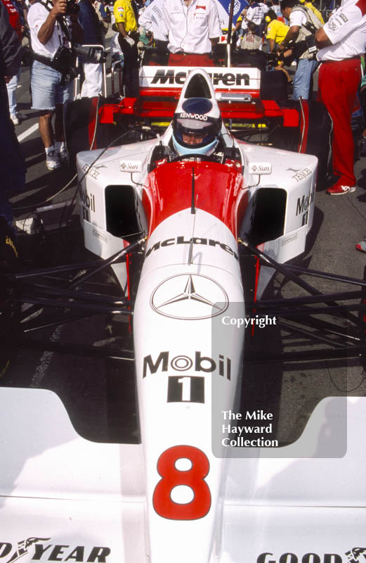 Mika Hakkinen, Mclaren MP4, 1995 British Grand Prix, Silverstone.
