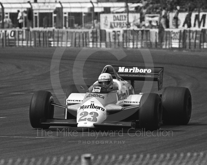 Mauro Baldi, Alfa Romeo 182, finished 7th, British Grand Prix, Silverstone, 1983
