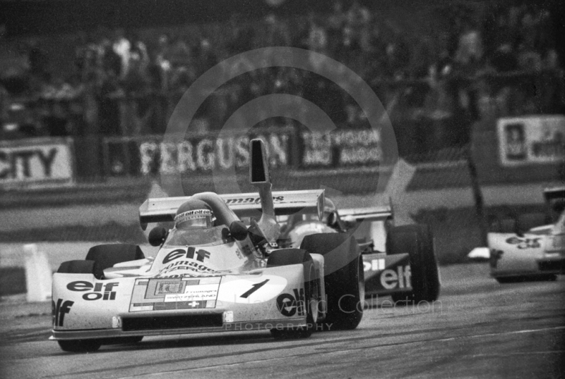 Gerard Larrousse, Equipe Elf Switzerland 2J (Jabouille 2J) BMW M12, BRDC European Formula 2 race, Silverstone 1975.
