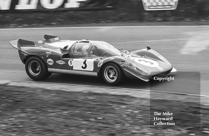 Mike Parkes/Herbert Muller, Ferrari 512S at Druids Hairpin, BOAC 1000kms, Brands Hatch, 1970.
