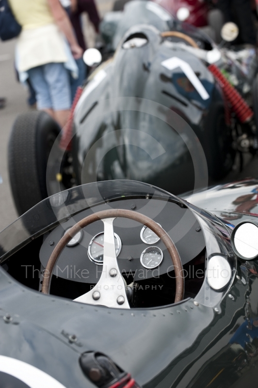 Pre 1961 front engine GP cars in the paddock, Silverstone Classic 2010