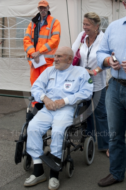 Stirling Moss in the paddock, Silverstone Classic 2010