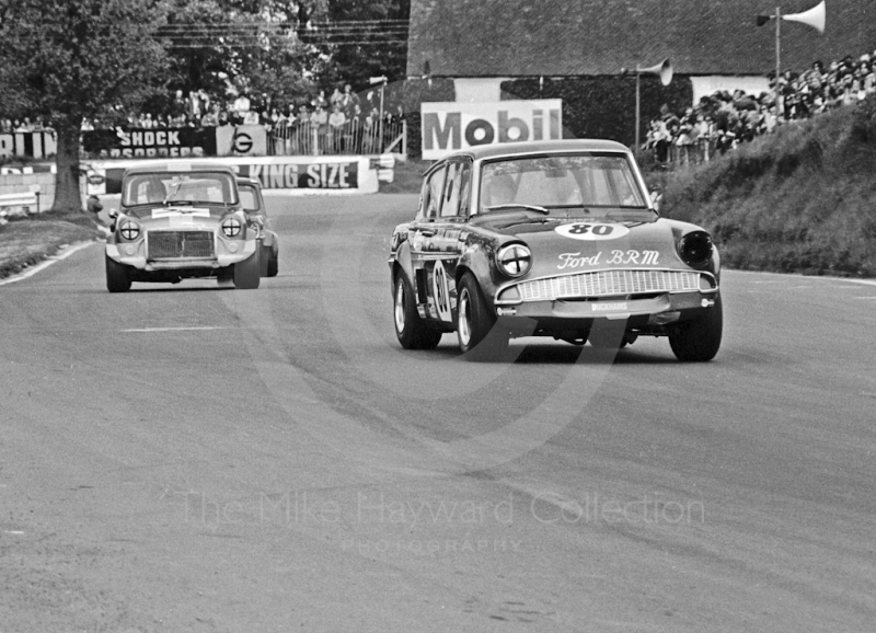 J Macdonald, Ford Anglia BRM, Hepolite Glacier Saloon Race, Mallory Park, 1971
