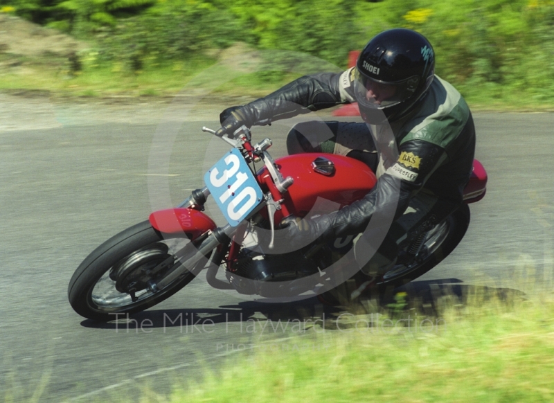 Doug Parnell, 350 Ducati, Hagley and District Light Car Club meeting, Loton Park Hill Climb, July 2000.