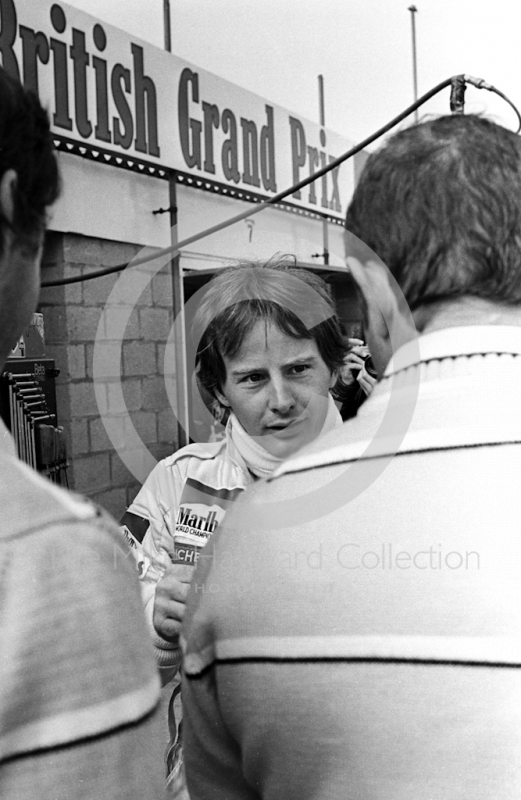 Gilles Villeneuve in the pits, Silverstone, British Grand Prix 1979.
