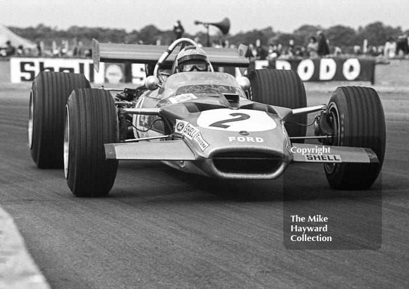 Jochen Rindt, Gold Leaf Team Lotus 49B, Silverstone, 1969 British Grand Prix.
