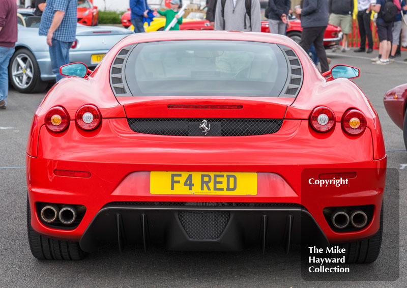 Ferrari sports car reg no. F4 RED, 2016 Silverstone Classic.
