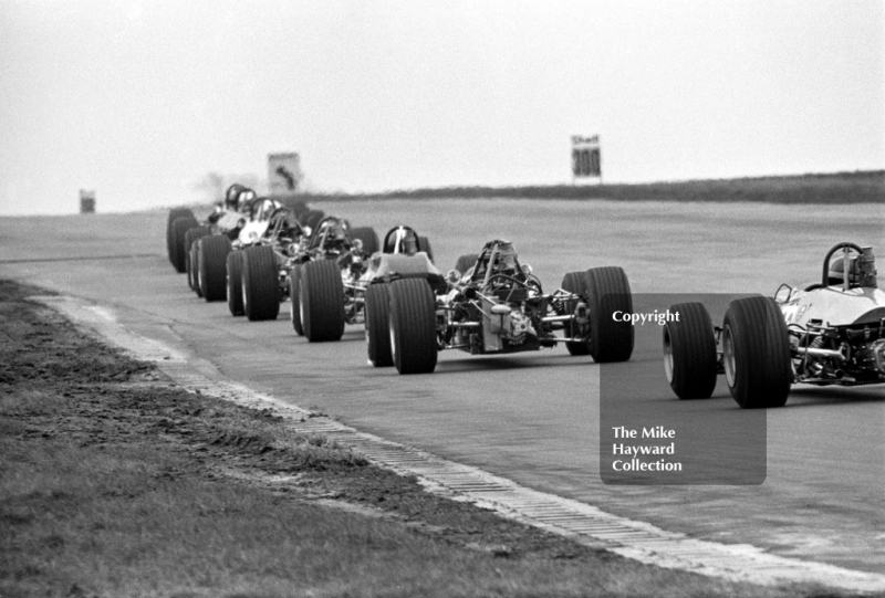 A train of F3 cars, Silverstone, International Trophy meeting 1970.
