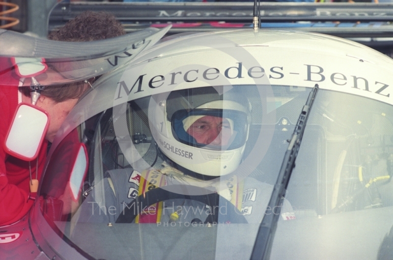 Jean-Louis Schlesser, Mercedes-Benz C11, Shell BDRC Empire Trophy, Round 3 of the World Sports Prototype Championship, Silverstone, 1990.
