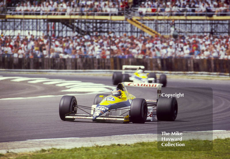 Thierry Boutsen, Riccardo Patrese, both in a Williams FW12C, Renault V10, British Grand Prix, Silverstone, 1987.
