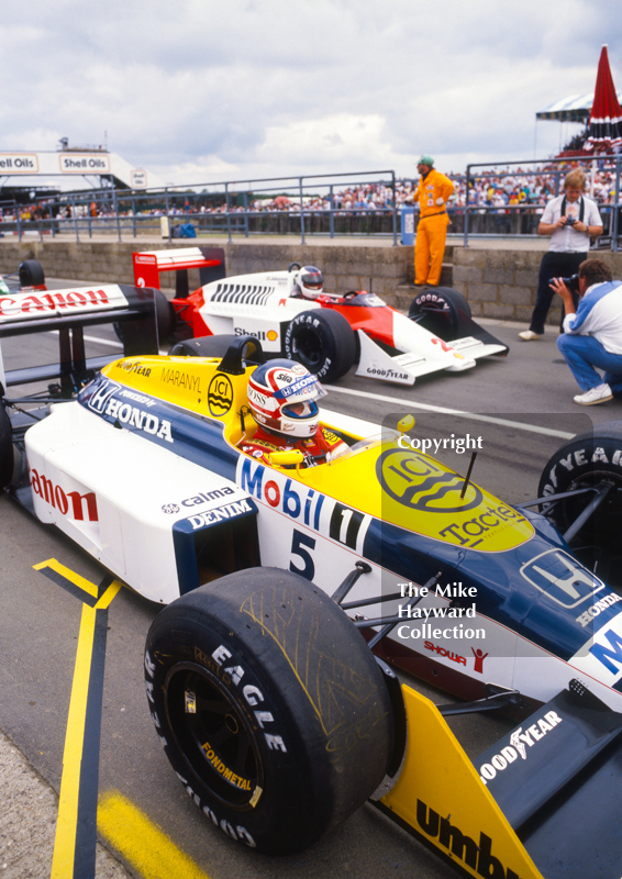 Nigel Mansell, Williams FW11B, Stefan Johansson, Mclaren MP4, British Grand Prix, Silverstone, 1987
