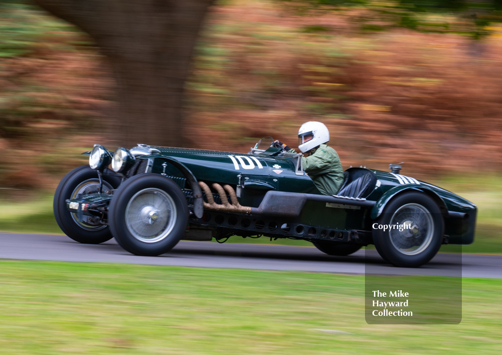 Justin Hart, 1938 Riley Big Four Special, VSCC Speed Championship, Loton Park, September 2025.