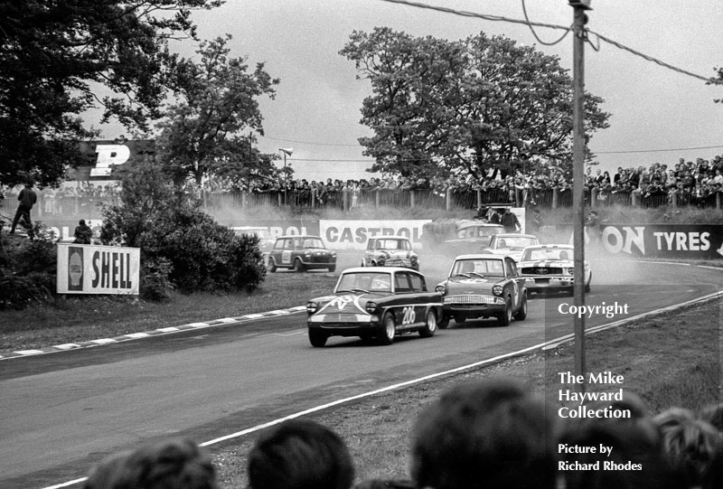 B Peacock, Ford Anglia, Brands Hatch, 28 May 1967.
