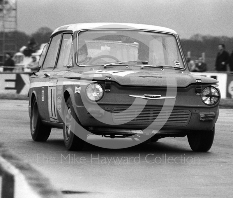 Terry Watts, Norman and Birch Racing Hillman Imp, Silverstone International Trophy meeting 1969.
