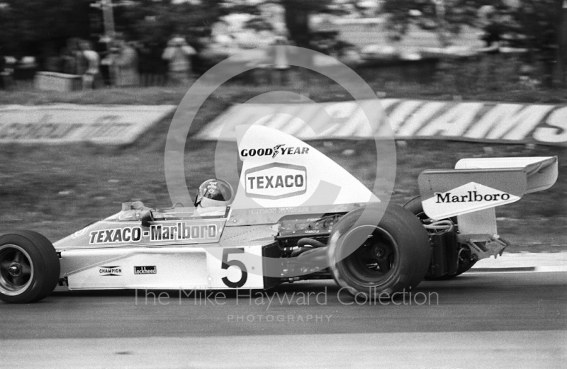 Emerson Fittipaldi, Marlboro McLaren M23, Brands Hatch, British Grand Prix 1974.
