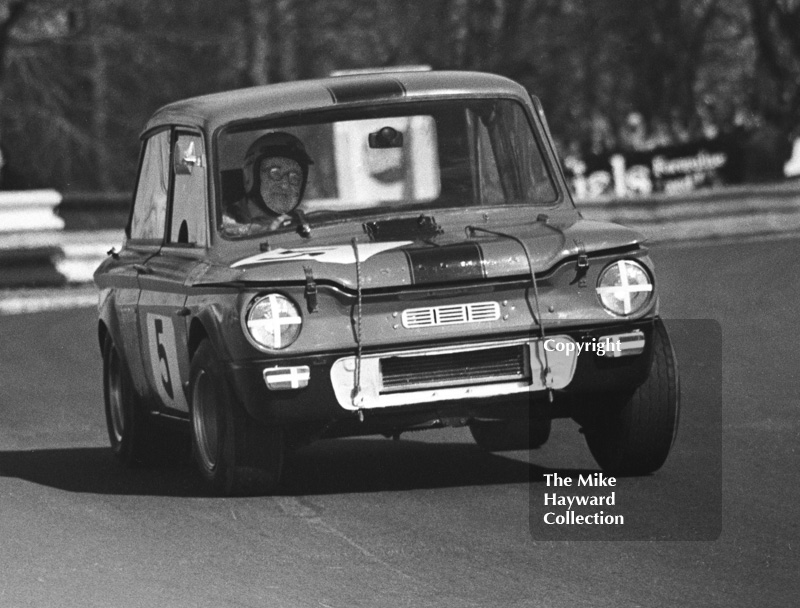 Nick Birch, Hillman Imp, Forward Trust Special Saloon Car Race, Mallory Park, 1972.
