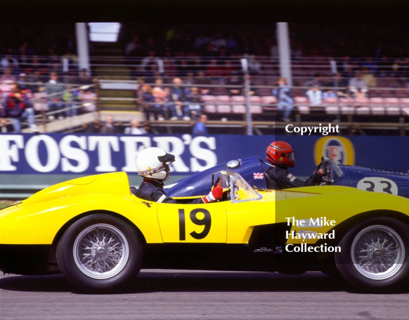 David Cottingham, 1956 Ferrari 500 TRC, Ken Rogers, 1954 Cooper T33, Coys Historic International Festival, July 1993, Silverstone.
