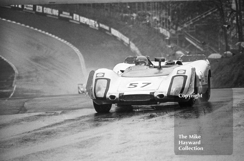 Gijs van Lennep, Hans Laine, AAW Racing Team Porsche 908 K #020, BOAC 1000kms, Brands Hatch, 1970.
