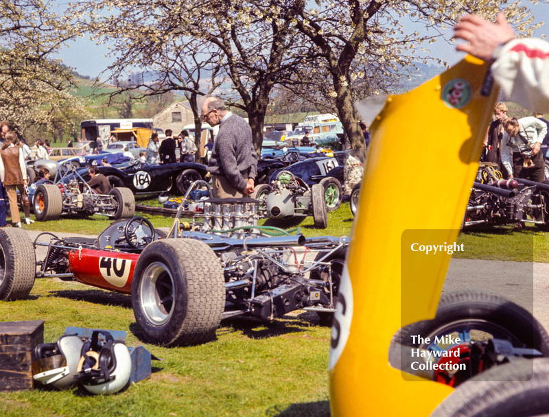 J T Williamson, Marsh 4 WD Buick, 1970 National Open, Prescott Hill Climb. The yellow nose cone belongs to John Turner's Cooper 500, know as the 'Yellow Peril'.
