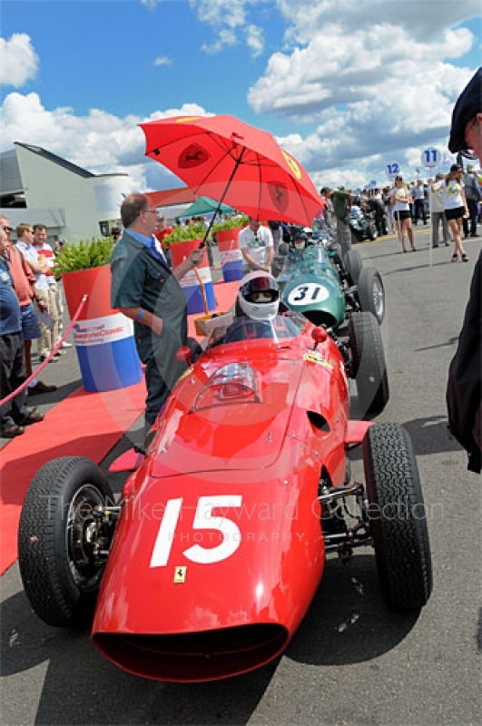 Tony Smith, 1960 Ferrari Dino, in the paddock prior to the HGPCA pre-1966 Grand Prix Cars Race, Silverstone Classic 2009.