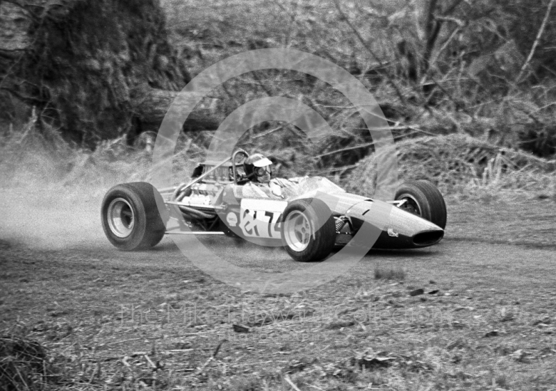 M MacDowell, Brabham BT30, Loton Park Hill Climb, 1969.