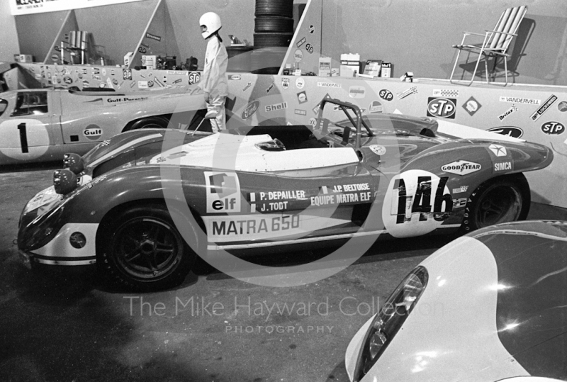 Matra 650 sports car complete with headlights and scratches at the International Racing Car Show, Olympia, 1971.