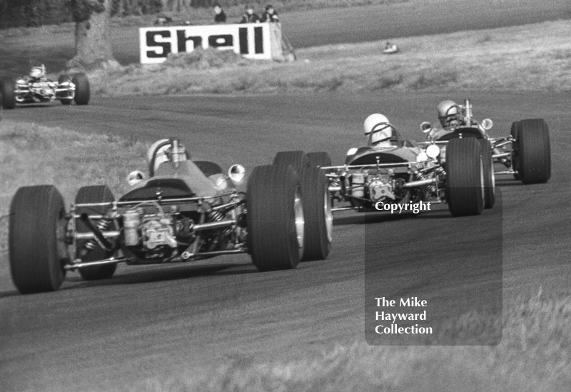 Formula 3 cars at Cascades, BRSCC Trophy, Formula 3, Oulton Park, 1968.
