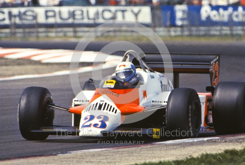 Mauro Baldi, Alfa Romeo 182, finished 7th, British Grand Prix, Silverstone, 1983
